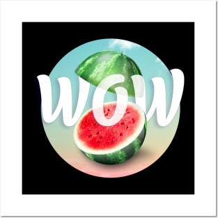 WOW Watermelon Halves Posters and Art